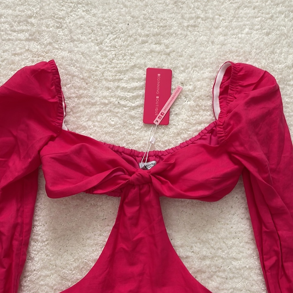 NWT Beginning Boutique Evylon Linen Mini Dress - Picture 5 of 12